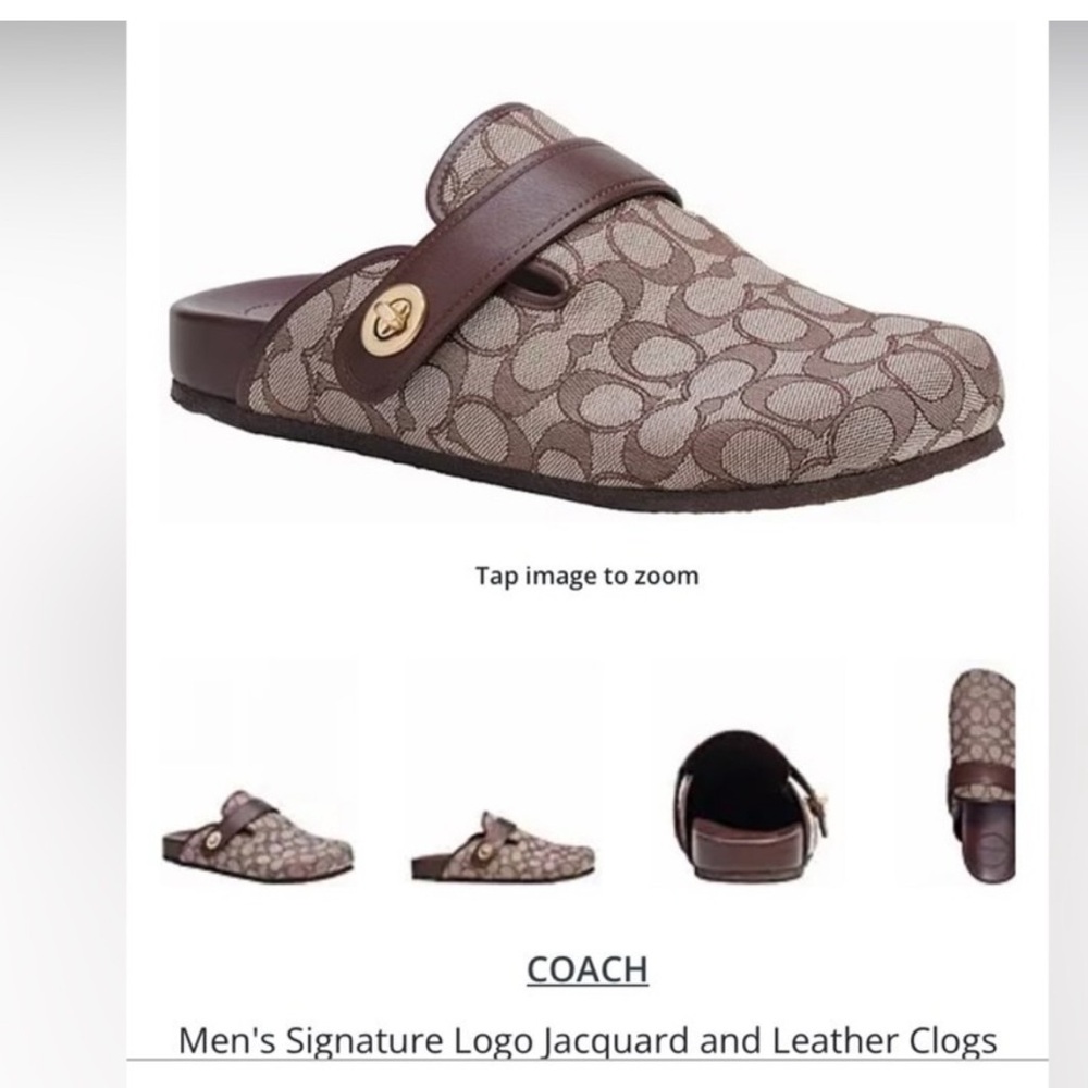 🚨‼️SOLD ‼️🚨COACH⭐️ NWT✨ MENS SIGNATURE CLOGS🏷️SIZE 10 - Picture 7 of 9